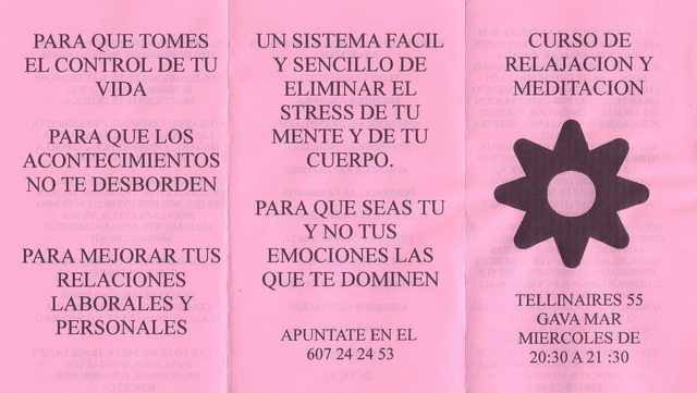 Informaci&oacute;n sobre el curso de meditaci&oacute;n y relajaci&oacute;n organizado en el Centro C&iacute;vico de Gav&agrave; Mar